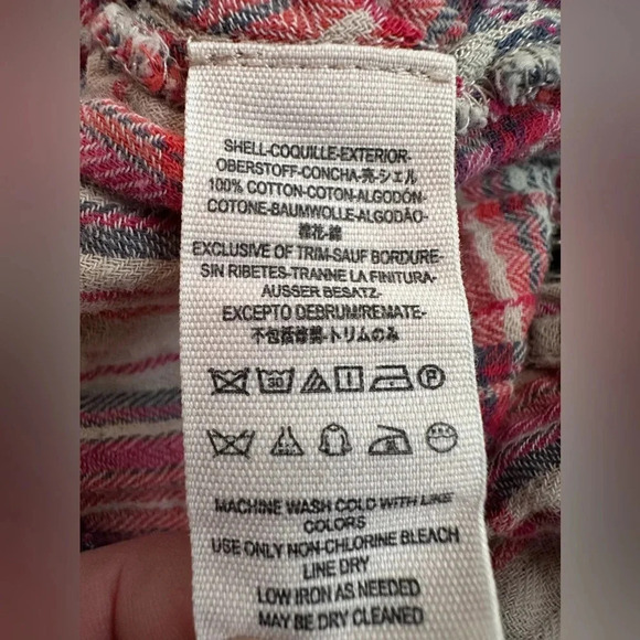 Free People Juniper Ridge Plaid Herringbone Button Down Size Small s/p - Picture 6 of 6